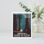 Vintages WPA-Camping im Sequoia-Nationalpark Postkarte (Stehend Vorderseite)