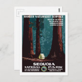 Vintages WPA-Camping im Sequoia-Nationalpark Postkarte (Vorne/Hinten)