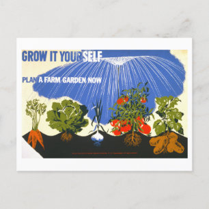 Vintages WPA Farm Garden Poster Postkarte