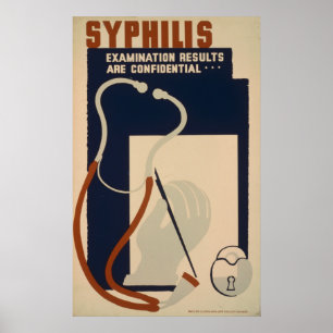 Vintages WPA Gesundheits-Plakat der Syphilis- Poster