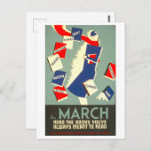 Vintages WPA Library Poster März Reading Postkarte (Vorne/Hinten)