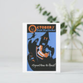 Vintages WPA Library Poster Oktober Reading Postkarte (Stehend Vorderseite)