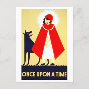 Vintages WPA Library Poster "Once Upon a Time" Postkarte
