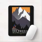 "Vintages WPA Montana Plakat " Mousepad (Mit Mouse)