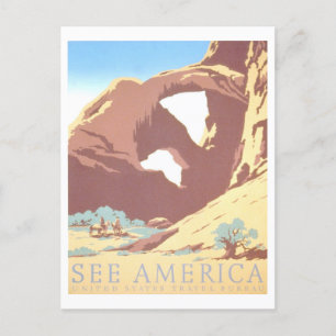 Vintages WPA Parks Travel Poster: "See America" Postkarte