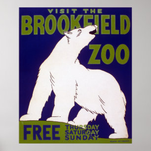 Vintages WPA Plakat des Brookfield Zoo-polaren