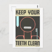 Vintages WPA-Plakat für Zahnhygiene Postkarte (Vorne/Hinten)