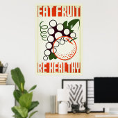 Vintages WPA-Plakat, gesundes Essen, Obst essen Poster (Heimbüro)