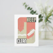 Vintages WPA-Poster: "Behalt Clean" Hygiene Postka Postkarte (Stehend Vorderseite)