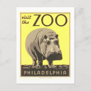 Vintages WPA-Poster Besuchen Sie den Zoo Philadelp Postkarte