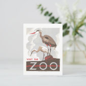 Vintages WPA-Poster: "Besuchen Sie den Zoo" Postkarte (Stehend Vorderseite)