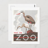 Vintages WPA-Poster: "Besuchen Sie den Zoo" Postkarte (Vorne/Hinten)