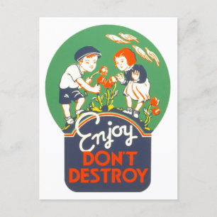 Vintages WPA-Poster "Enjoy, Don't Destroy" Postkarte