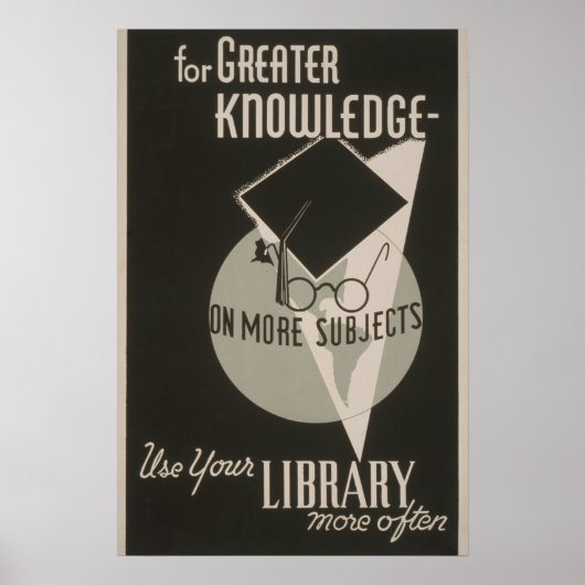 Vintages WPA-Poster für die erweiterte Wissensbibl Poster (Vorne)