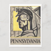 Vintages WPA-Poster: Pennsylvania Kohlebergwerk Postkarte (Vorderseite)