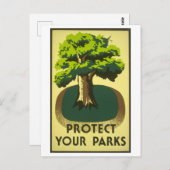 Vintages WPA-Poster "Protect Your Parks" Postkarte (Vorne/Hinten)