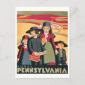 Vintages WPA-Reiseplakat Pennsylvania Postkarte (Vorderseite)