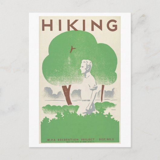 Vintages WPA-Wander-Poster Postkarte (Vorderseite)