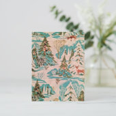 Vintages Wrapping Paper Design Dee in Snow Postkarte (Stehend Vorderseite)