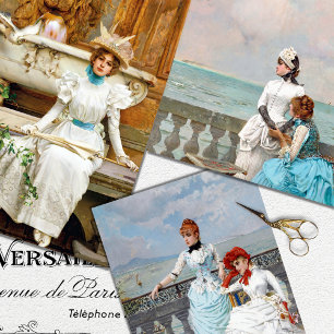 Vintages Wrapping-Papier für Frauen Geschenkpapier Set