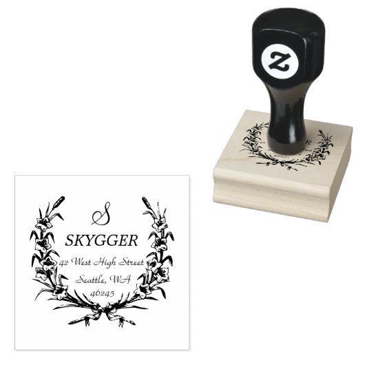 Vintages Wreath Monogramm Gummistempel (Stempel)