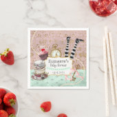 Vintages Wunderland Rosa und Türkis Serviette (Beispiel)