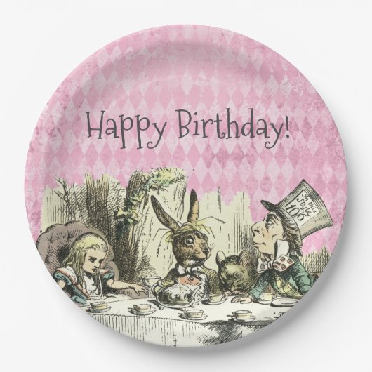 Vintages Wunderland Tee Rosa Party Teller (Vorderseite)