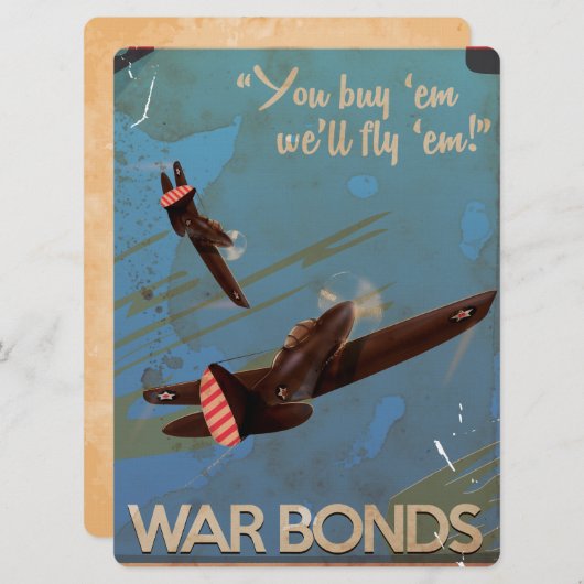 Vintages WW2 Classic Travel Poster Einladung (Vorne/Hinten)