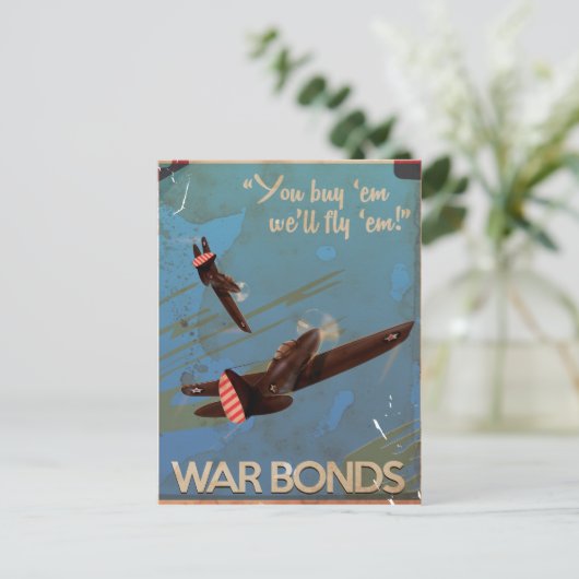 Vintages WW2 Classic Travel Poster Postkarte (Stehend Vorderseite)