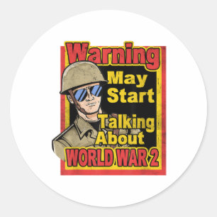Vintages Ww2 Memorabilia Wwii Shirt History Buff C Runder Aufkleber