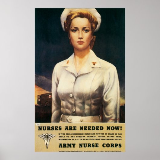Vintages WW II-Krankenpflegesposter Poster (Vorne)