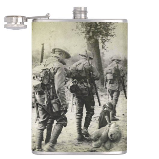 Vintages WWI-Foto 8oz Flask Flachmann (Geöffnet)