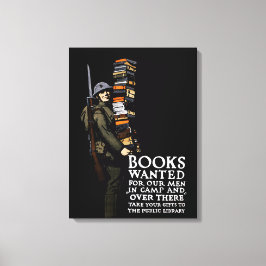 Vintages WWI-Poster - Gewollt Bücher Leinwanddruck