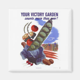 Vintages WWII Sieg-Garten-Propaganda-Plakat Magnet