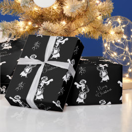 Vintages Xmas elegantes Shopping-Girl Geschenkpapier
