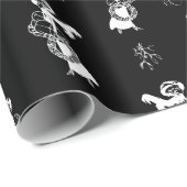 Vintages Xmas elegantes Shopping-Girl Geschenkpapier (Rolleneckpunkt)