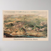 Vintages Yellowstone-Illustrationspopster Poster (Vorne)