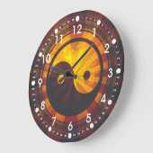Vintages Yin Yang Symbol Große Wanduhr (Winkel)