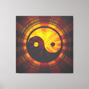 Vintages Yin-Yang-Symbol Leinwanddruck