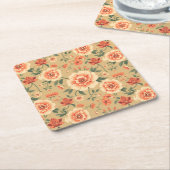 Vintages, zartes  Muster Rechteckiger Pappuntersetzer (angewinkelt)