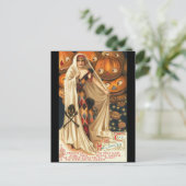 Vintages ZauberHalloween Postkarte (Stehend Vorderseite)