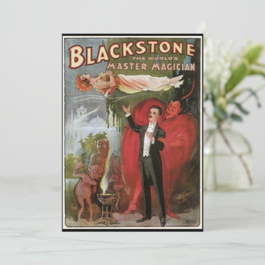 Vintages Zauberposter, Großer Schwarzsteinmagier (Stehend Vorderseite)