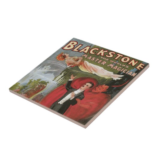 Vintages Zauberposter, Großer Schwarzsteinmagier Fliese (Seite)