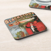 Vintages Zauberposter, Großer Schwarzsteinmagier Getränkeuntersetzer (Linke Seite)