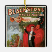 Vintages Zauberposter, Großer Schwarzsteinmagier Keramikornament (Vorderseite)