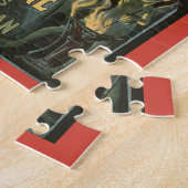 Vintages Zauberposter, Großer Schwarzsteinmagier Puzzle (Seite)