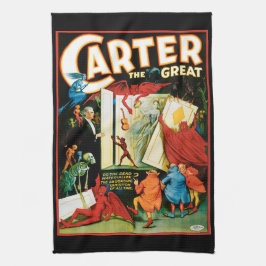 Vintages Zauberposter, Magier Carter the Great Geschirrtuch