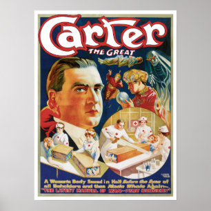 Vintages Zauberposter, Magier Carter the Great Poster