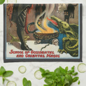 Vintages Zauberposter, Pinsel, König der Zauberer Geschirrtuch (Gefaltet)