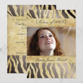 Vintages Zebra/Abschlüsse Party Einladungen (Vorne/Hinten)